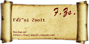 Füsi Zsolt névjegykártya